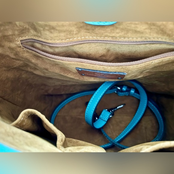 Patricia Nash Harper Tooled Leather Shoulder Bag with Crossbody Strap-Blue Grass - Picture 8 of 8